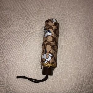 Coach X Peanuts Uv Protection Mini Umbrella In Signature Snoopy Print